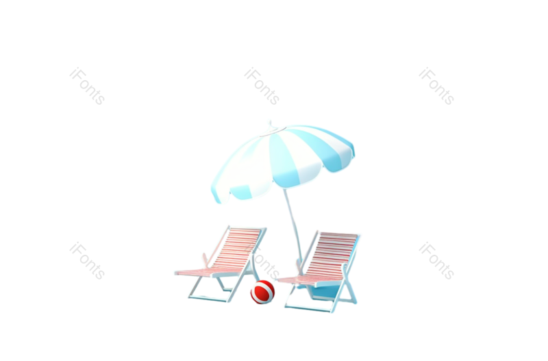 卡通图片,夏天元素,插画PNG,蓝色免抠素材